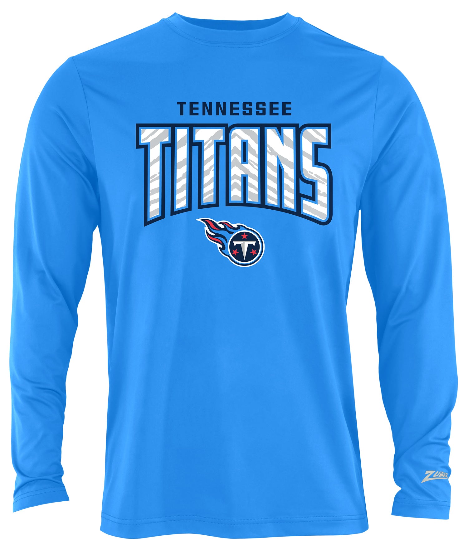 Zubaz NFL Men's Hail Mary Team Color Long Sleeve T-Shirt, Tennessee Ti