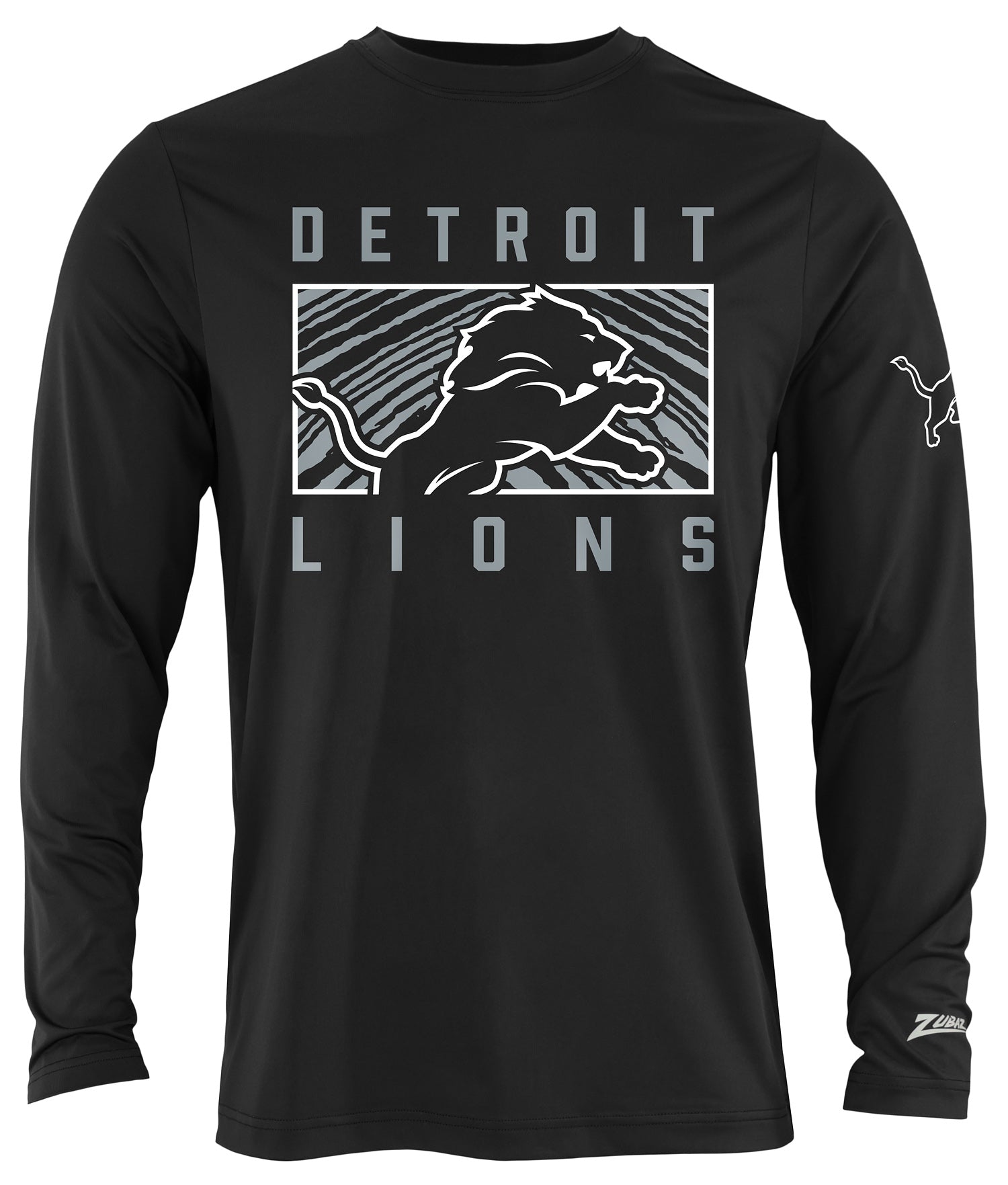 Zubaz NFL Men's Black End Zone Long Sleeve T-Shirt, Detroit Lions - Official NFL Lions Zubaz Apparel (1 of 2)