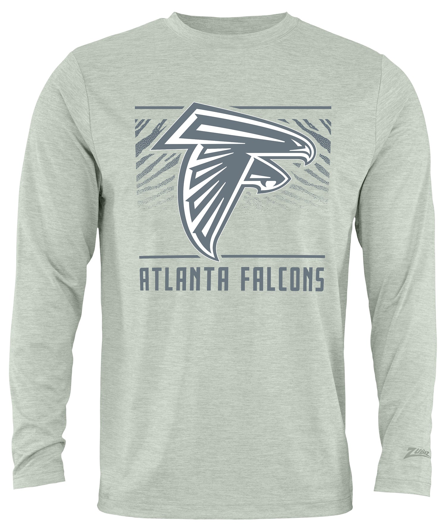 Zubaz NFL Men's Heather Gray Tunnel Tonal Long Sleeve T-Shirt, Atlanta Falcons