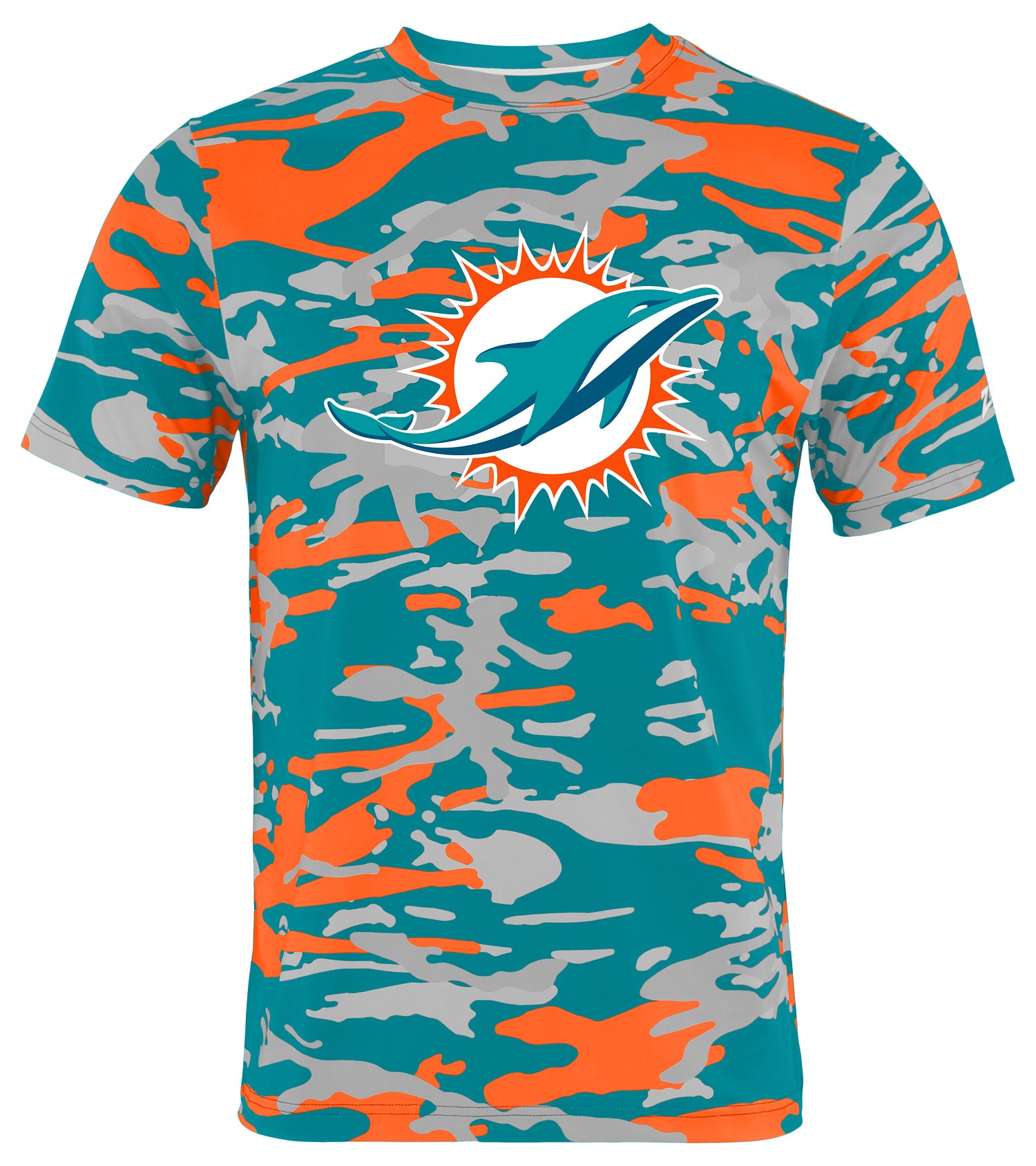 Zubaz NFL Men's Camo Alternate Color Short Sleeve T-Shirt, Miami Dolphins