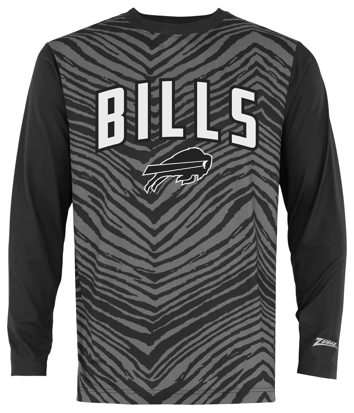 Zubaz NFL Men's Zebra Fade Black Tonal Long Sleeve T-Shirt, Buffalo Bills - Official NFL Bills Zubaz Apparel (1 of 2)