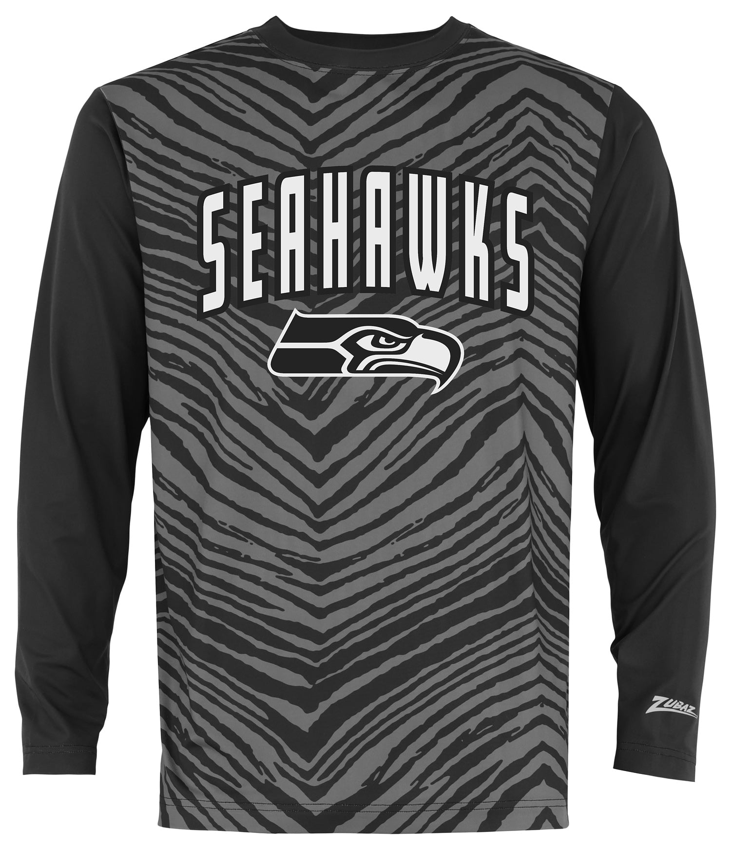 Zubaz NFL Men's Zebra Fade Black Tonal Long Sleeve T-Shirt, Seattle Seahawks - Official NFL Seahawks Zubaz Apparel (1 of 2)