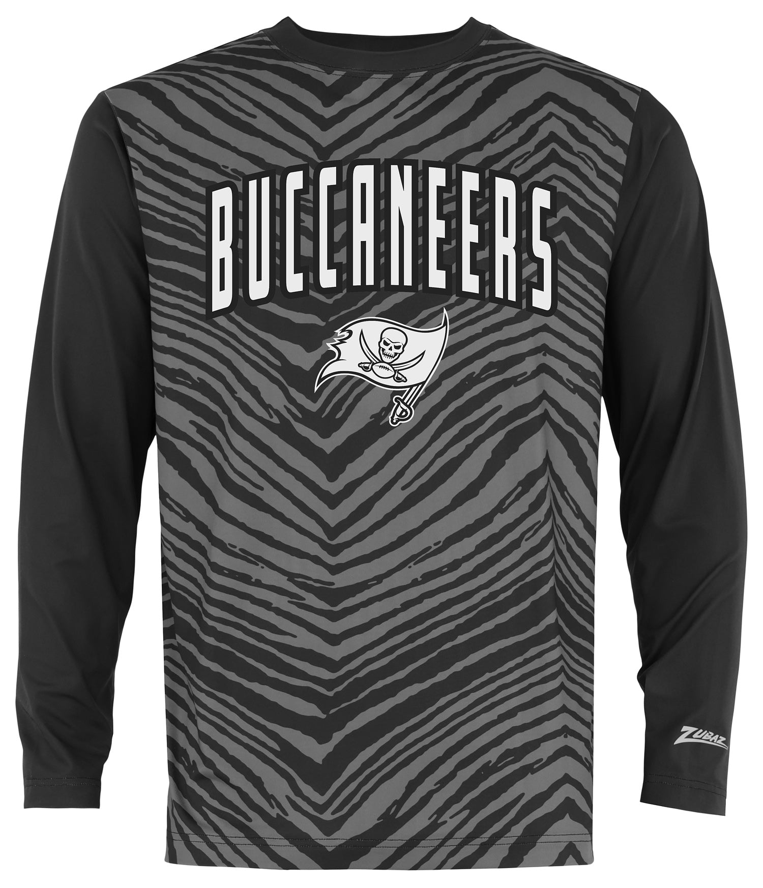 Zubaz NFL Men's Zebra Fade Black Tonal Long Sleeve T-Shirt, Tampa Bay Buccaneers - Official NFL Licensed Zubaz Apparel (1 of