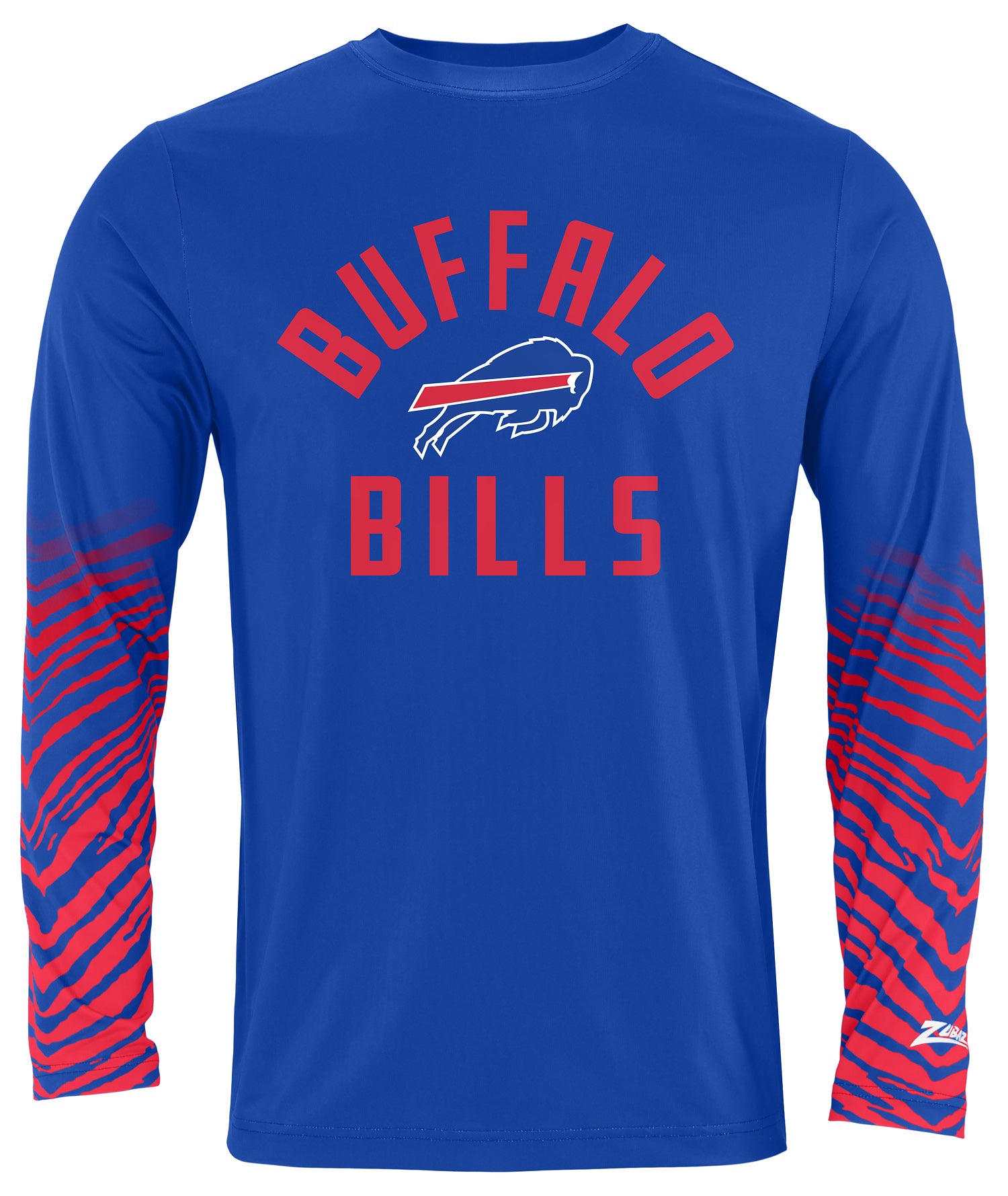Zubaz NFL Men's Team Color Zebra Fade Sleeves Long Sleeve T-Shirt, Buffalo Bills - Official NFL Bills Zubaz Apparel (1 of 2)