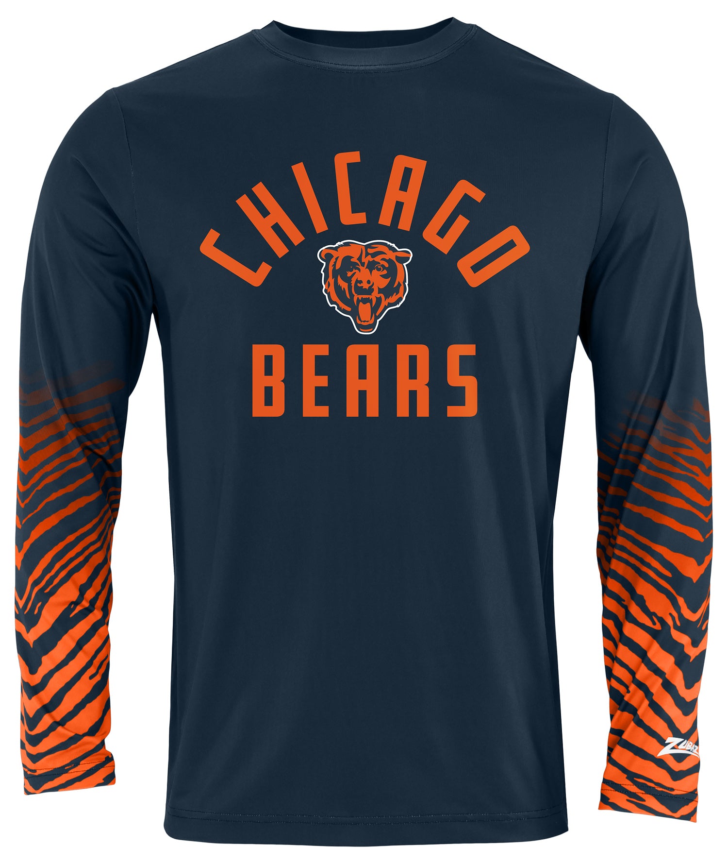 Zubaz NFL Men's Team Color Zebra Fade Sleeves Long Sleeve T-Shirt, Chicago Bears - Official NFL Bears Zubaz Apparel (1 of 2)