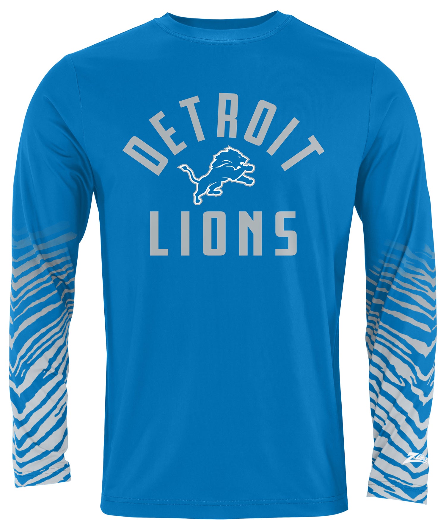 Zubaz NFL Men's Team Color Zebra Fade Sleeves Long Sleeve T-Shirt, Detroit Lions - Official NFL Lions Zubaz Apparel (1 of 2)
