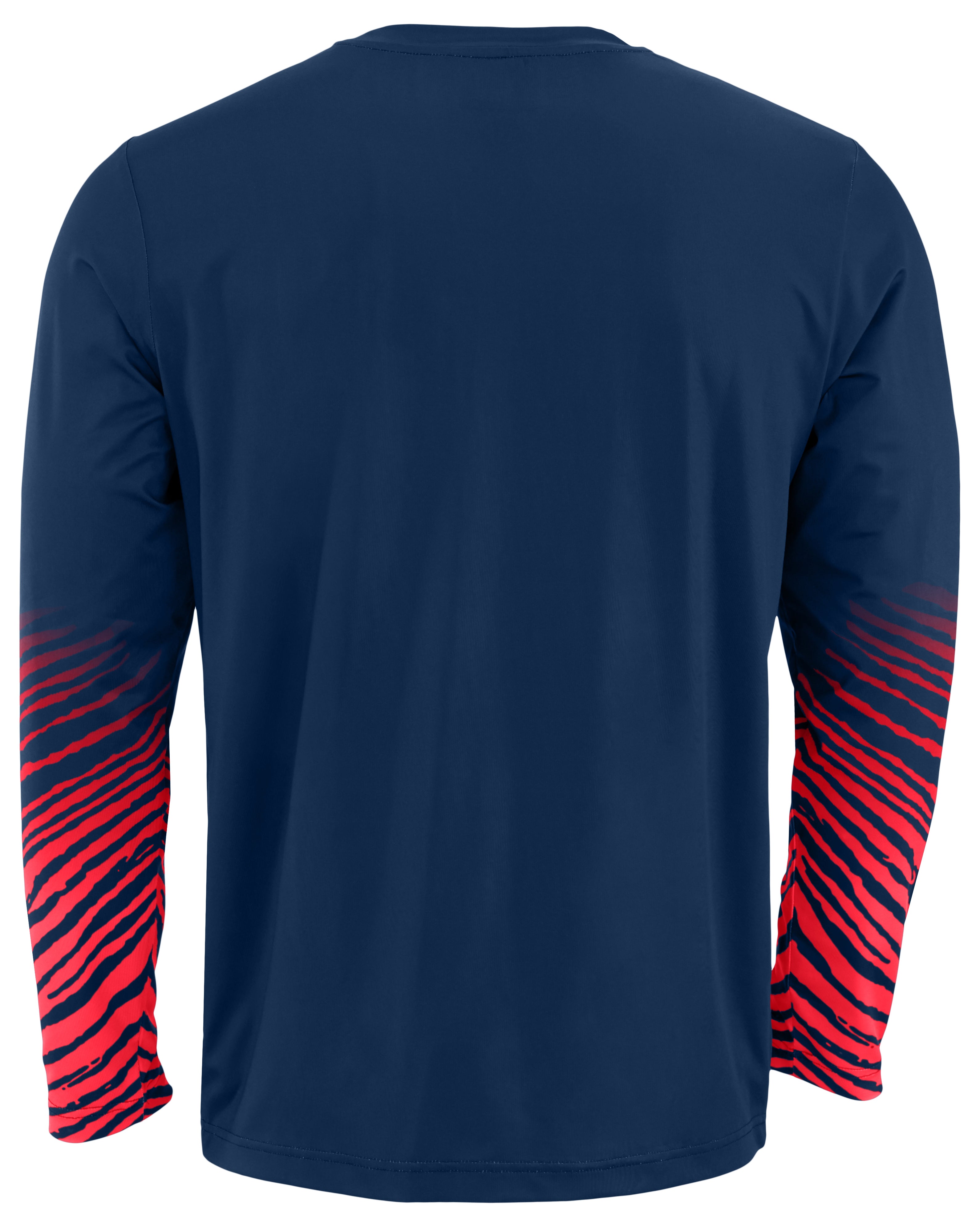Zubaz NFL Men's Team Color Zebra Fade Sleeves Long Sleeve T-Shirt, New England Patriots