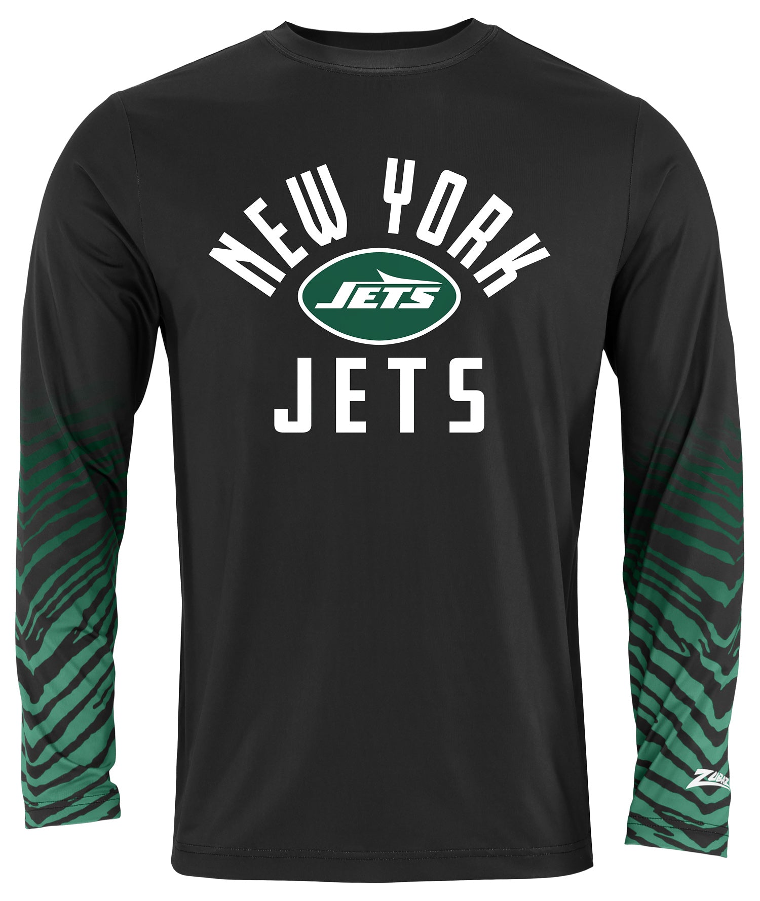 Zubaz NFL Men's Team Color Zebra Fade Sleeves Long Sleeve T-Shirt, New York Jets - Official NFL Jets Zubaz Apparel (1 of 2)