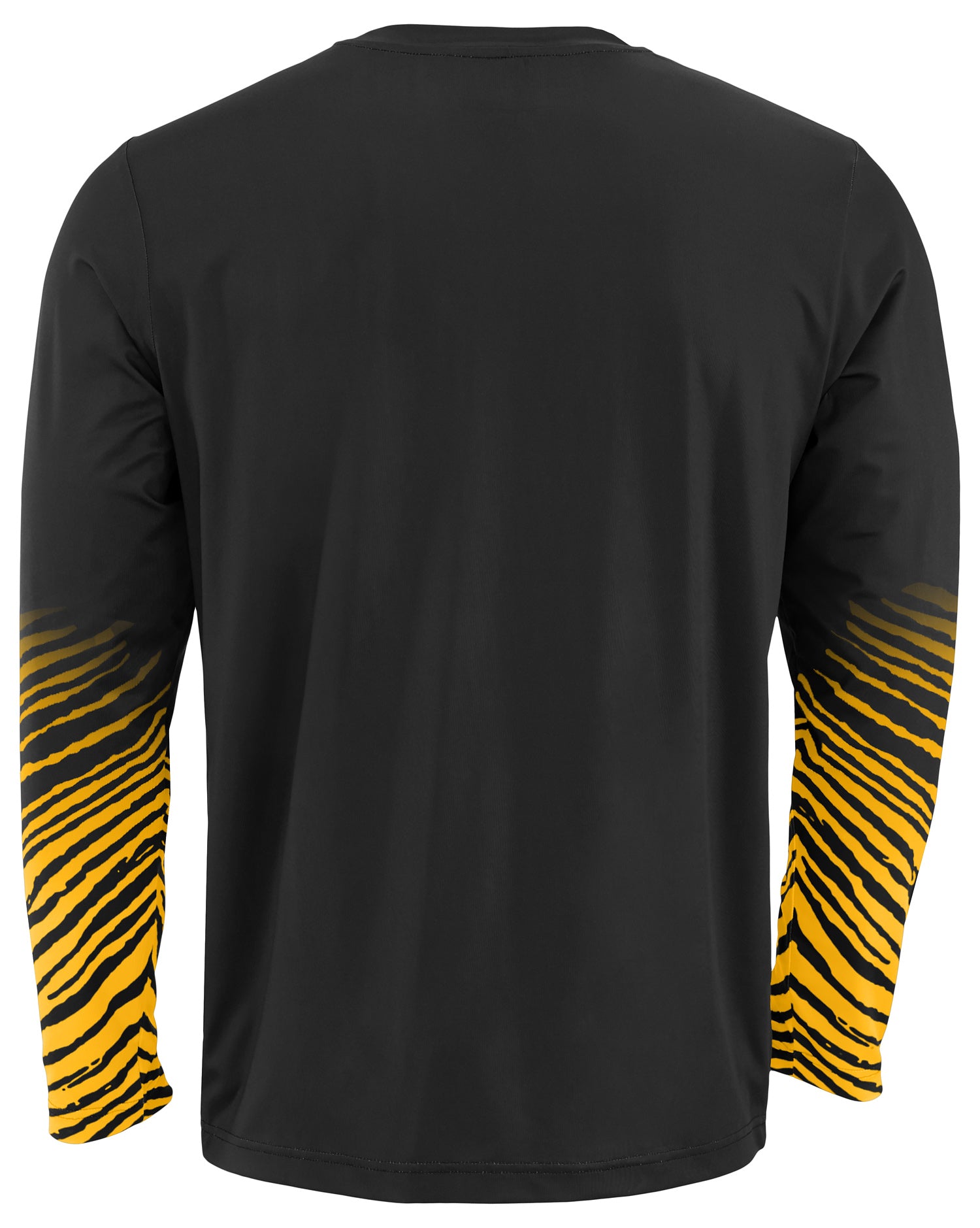 Zubaz NFL Men's Team Color Zebra Fade Sleeves Long Sleeve T-Shirt, Pittsburgh Steelers