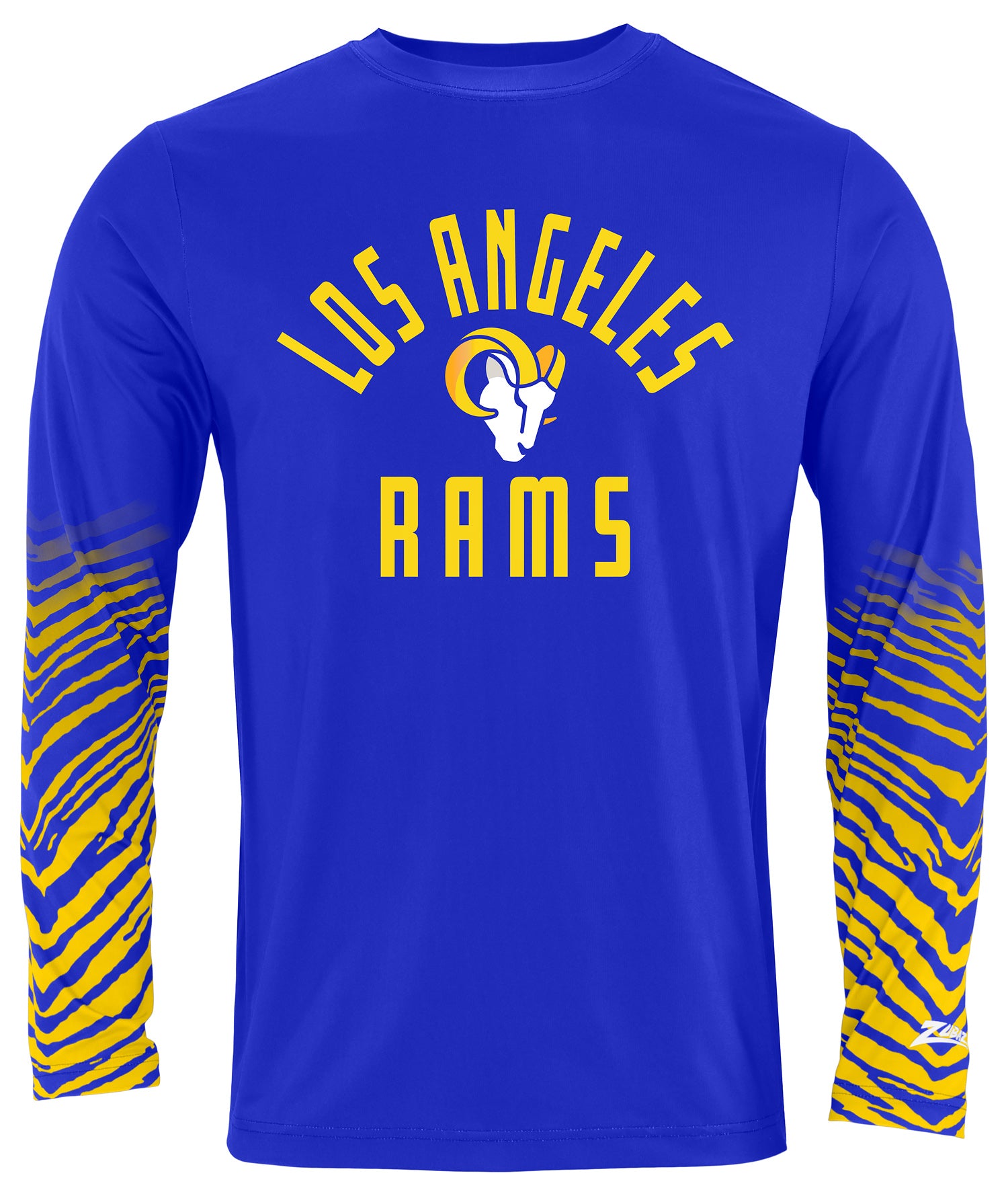 Zubaz NFL Men's Team Color Zebra Fade Sleeves Long Sleeve T-Shirt, Los Angeles Rams