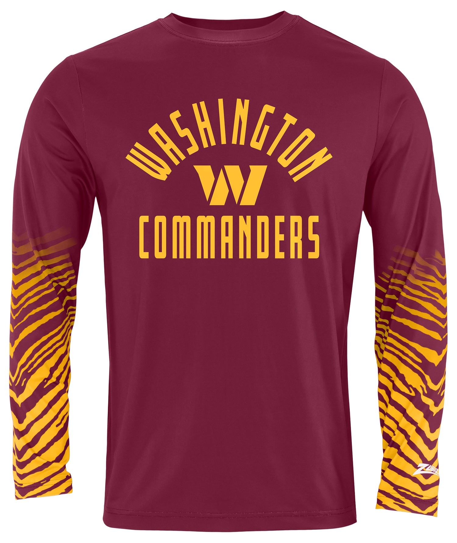 Zubaz NFL Men's Team Color Zebra Fade Sleeves Long Sleeve T-Shirt, Washington Commanders
