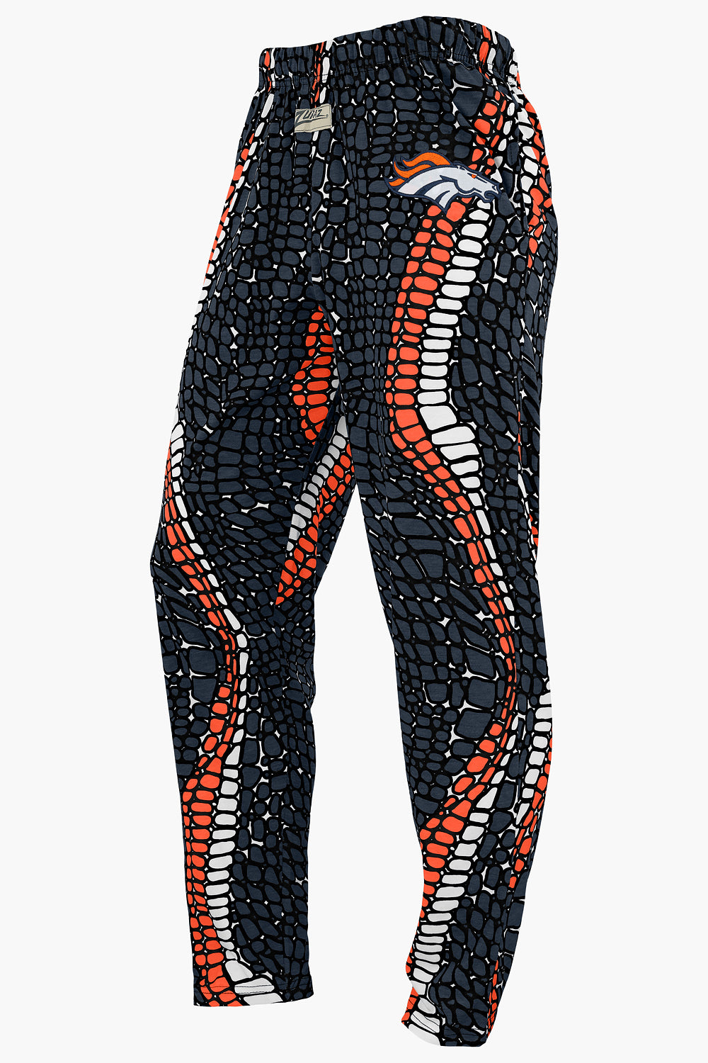 Zubaz NFL Adult Unisex Z88 Embroidered Gator 3 Color Pants, Denver Broncos