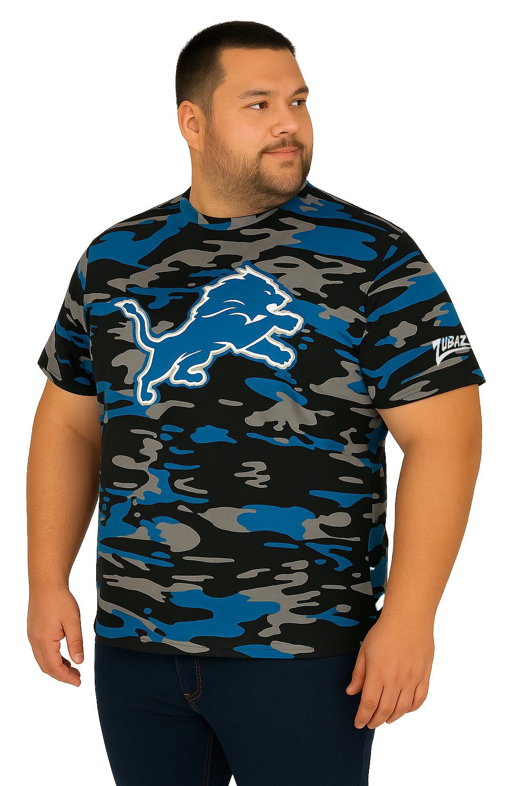 Zubaz NFL Men's Camo Alternate Color Short Sleeve T-Shirt, Detroit Lions