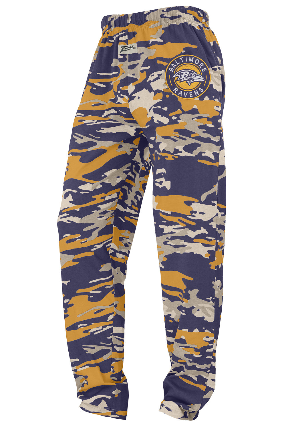 Zubaz NFL Adult Unisex Z88 Embroidered Alt Camo Pants, Baltimore Raven