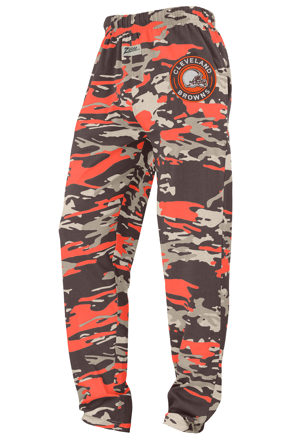 Zubaz NFL Adult Unisex Z88 Embroidered Alt Camo Pants, Cleveland Brown