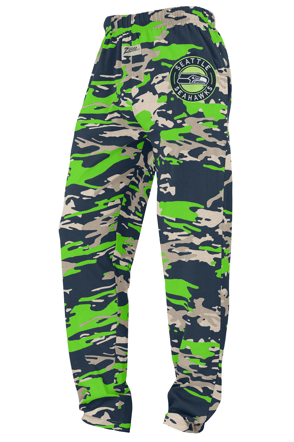 Zubaz NFL Adult Unisex Z88 Embroidered Alt Camo Pants, Seattle Seahawk