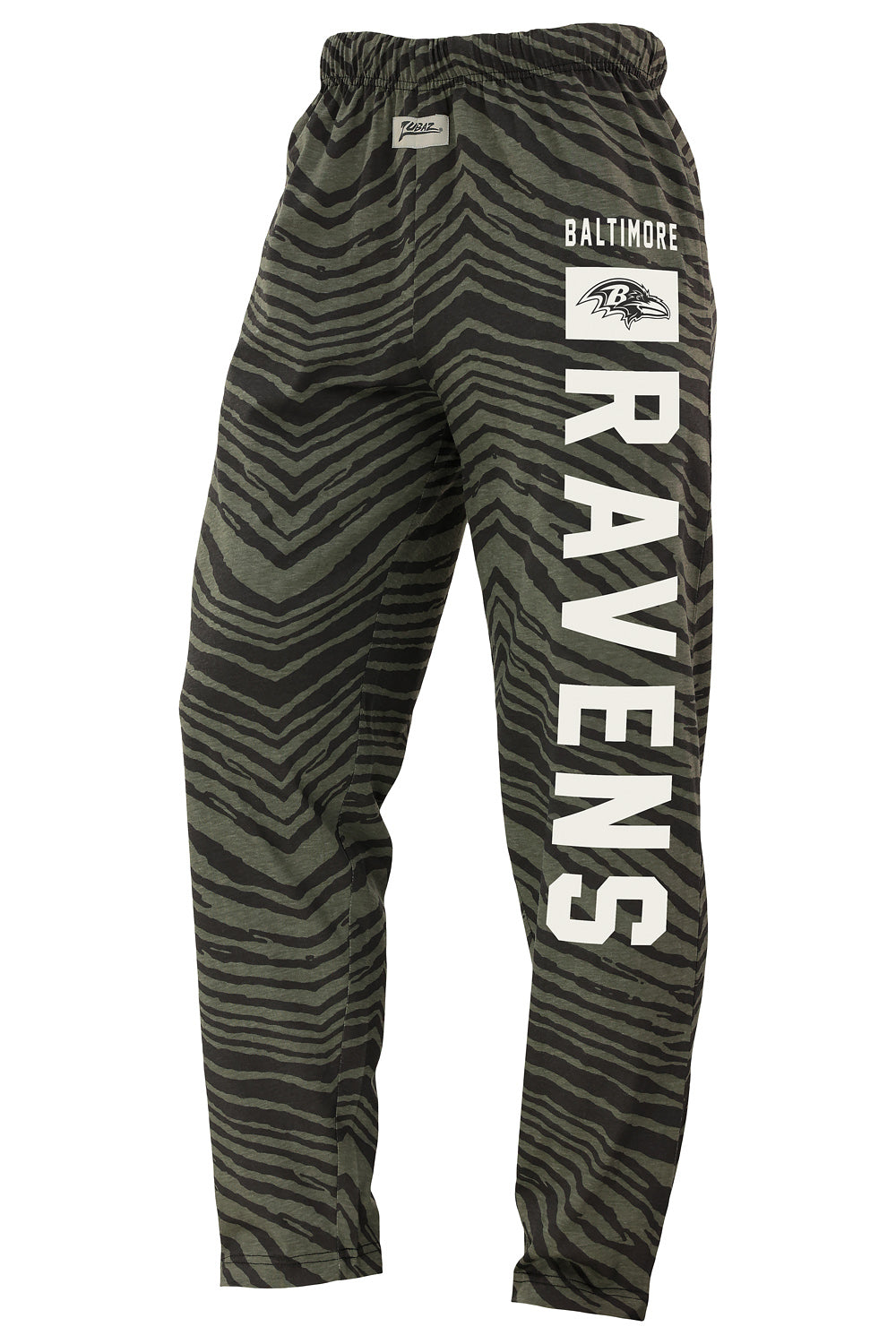 Zubaz NFL Adult Unisex Z88 Black Tonal Pants, Baltimore Ravens