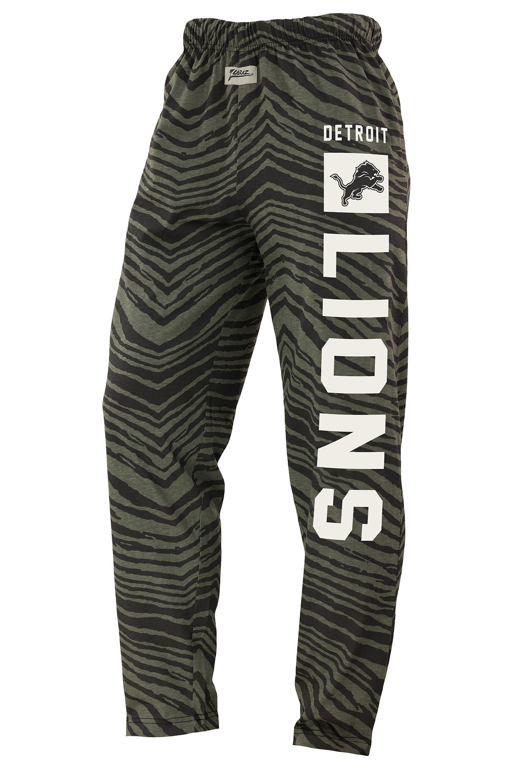 Zubaz NFL Adult Unisex Z88 Black Tonal Pants, Detroit Lions