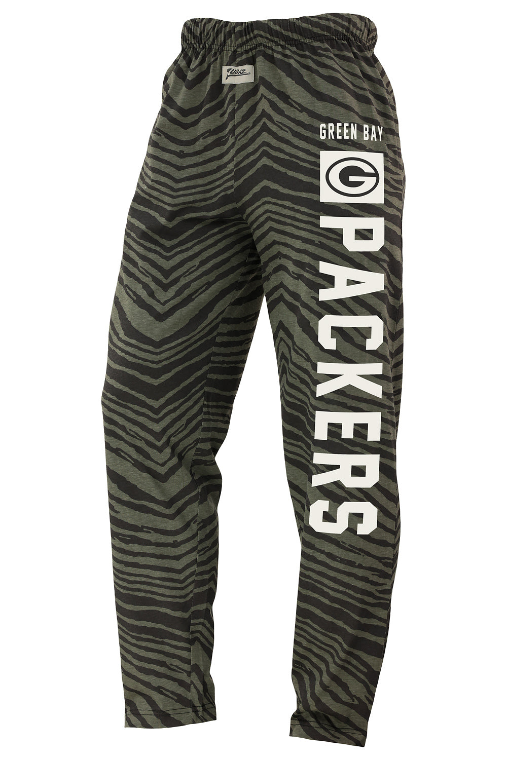 Zubaz NFL Adult Unisex Z88 Black Tonal Pants, Green Bay Packers