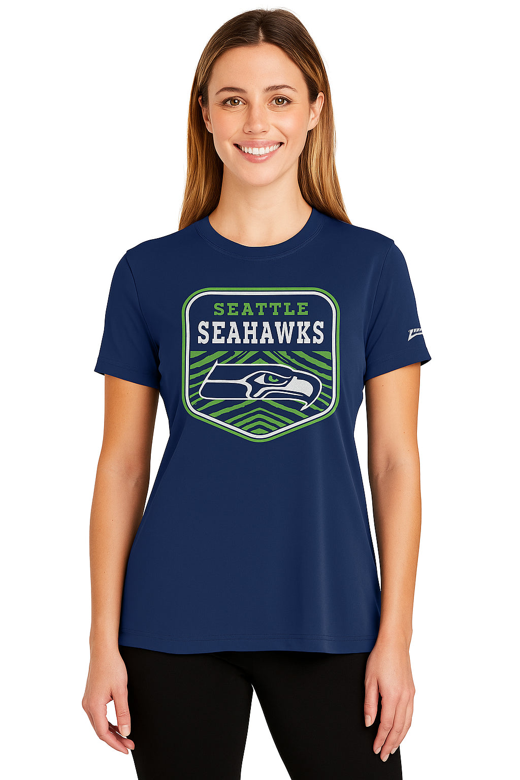 Zubaz NFL Women's Kicker Team Color Short Sleeve T-Shirt, Seattle Seahawks - Official NFL Seahawks Zubaz Apparel (42 of 48)