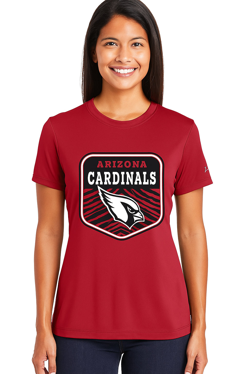 Zubaz NFL Women's Kicker Team Color Short Sleeve T-Shirt, Arizona Cardinals - Official NFL Cardinals Zubaz Apparel (12 of 48)