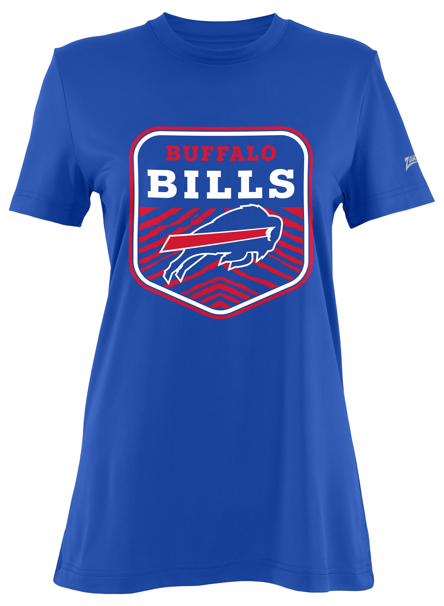Zubaz NFL Women's Kicker Team Color Short Sleeve T-Shirt, Buffalo Bills