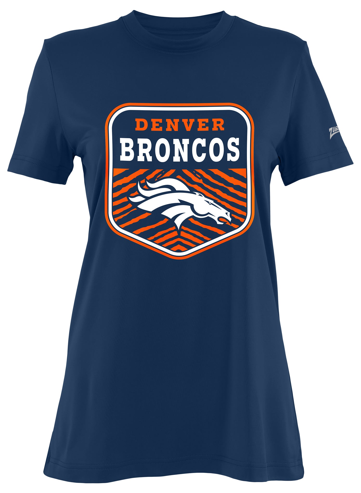 Zubaz NFL Women's Kicker Team Color Short Sleeve T-Shirt, Denver Broncos