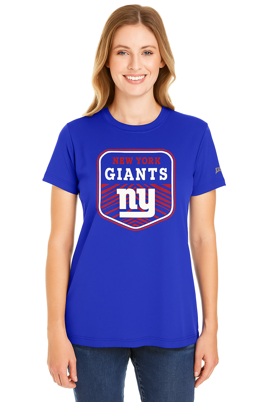 Zubaz NFL Women's Kicker Team Color Short Sleeve T-Shirt, New York Giants - Official NFL Giants Zubaz Apparel (18 of 48)