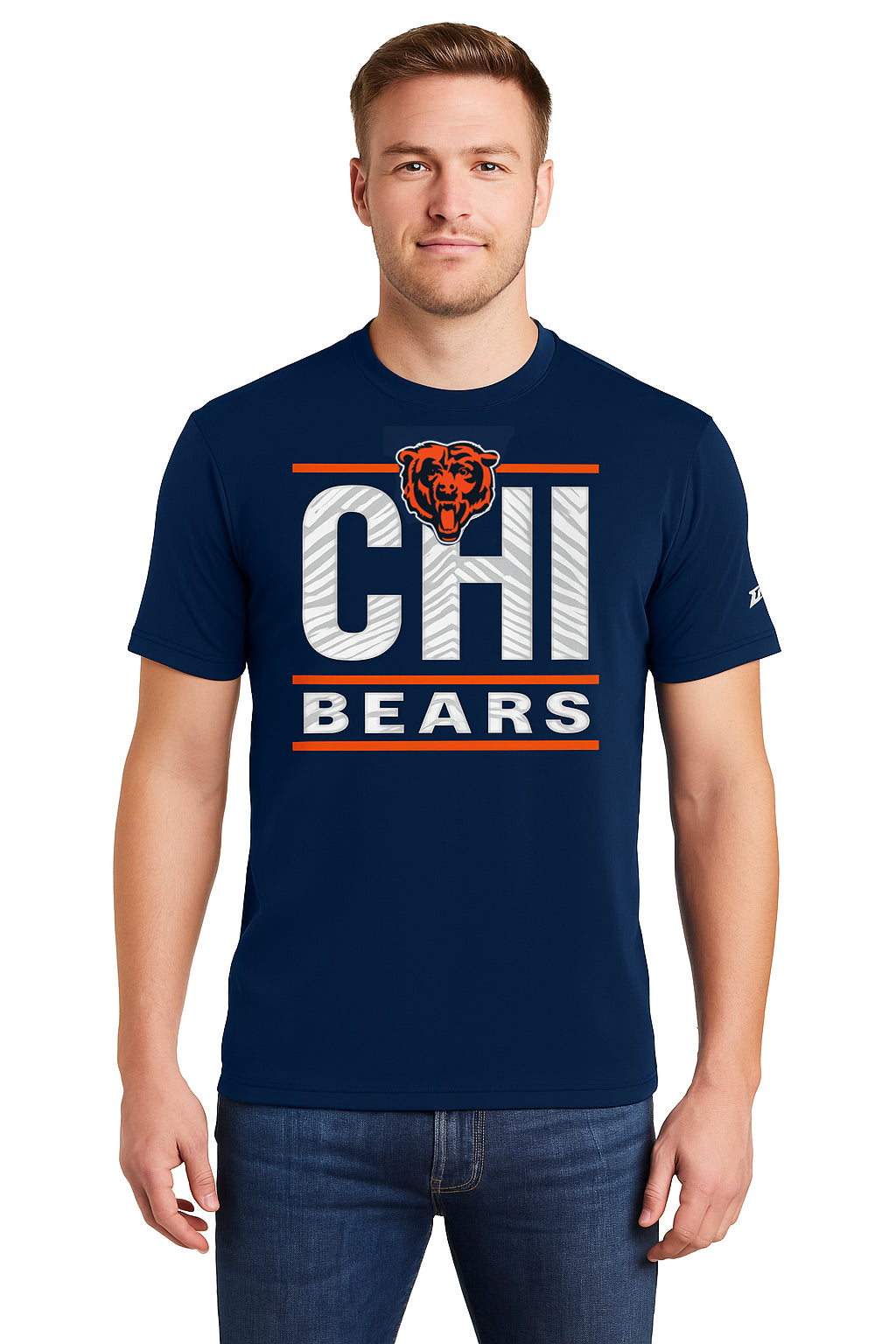 Zubaz NFL Men's Goal Line Team Color Short Sleeve T-Shirt, Chicago Bears - Official NFL Bears Zubaz Apparel (40 of 45)
