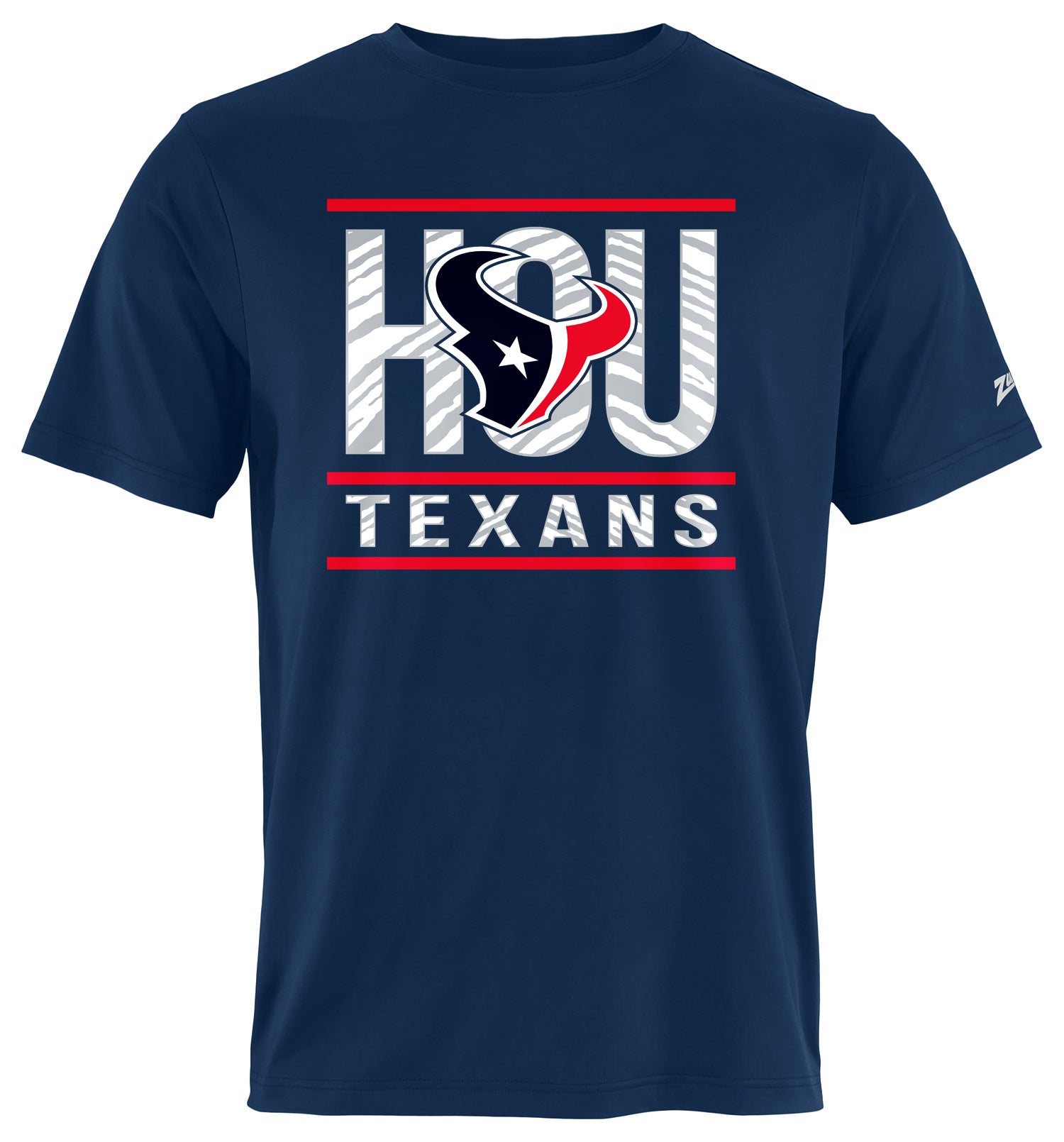 Zubaz NFL Men's Goal Line Team Color Short Sleeve T-Shirt, Houston Texans