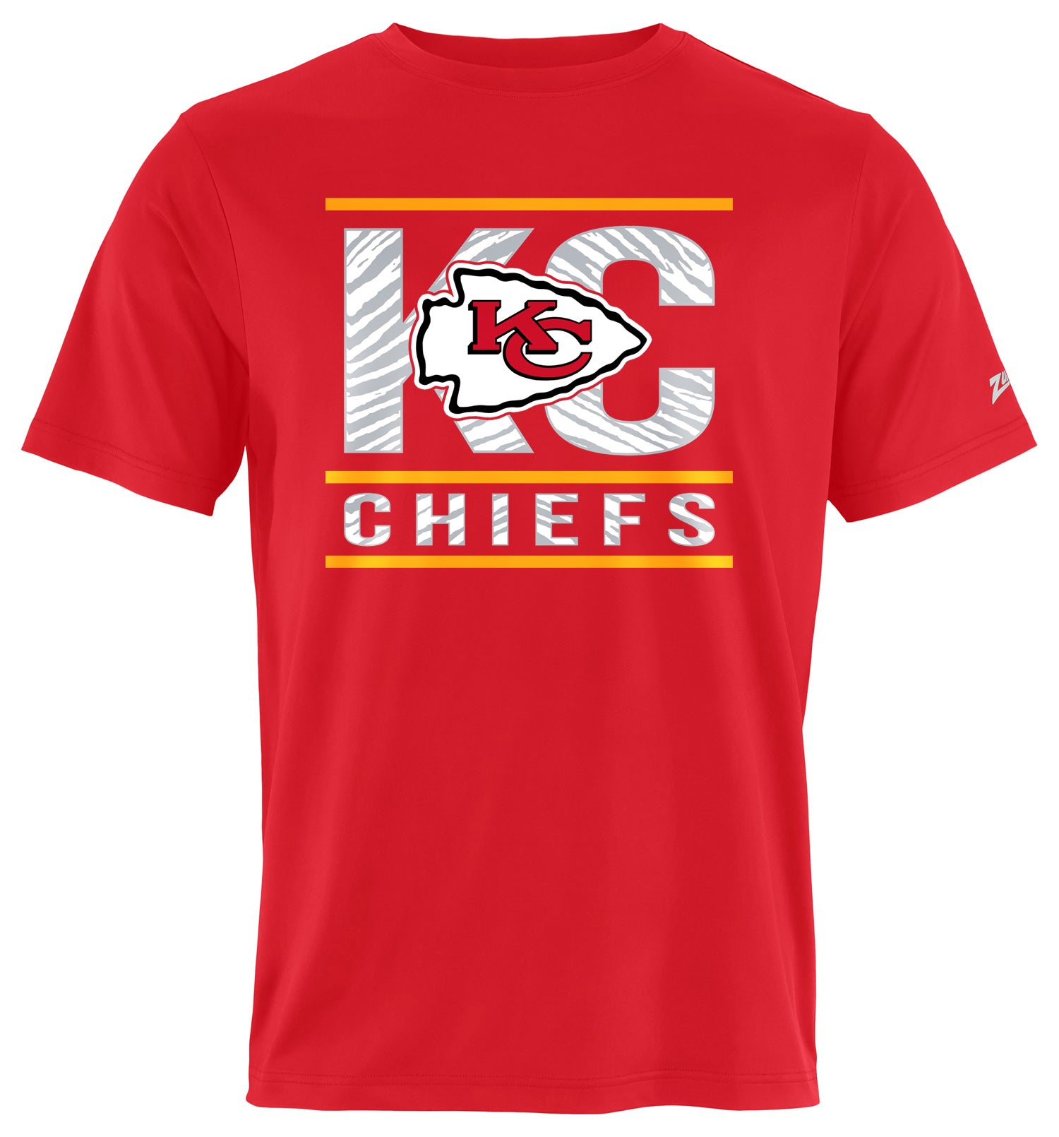Zubaz NFL Men's Goal Line Team Color Short Sleeve T-Shirt, Kansas City Chiefs
