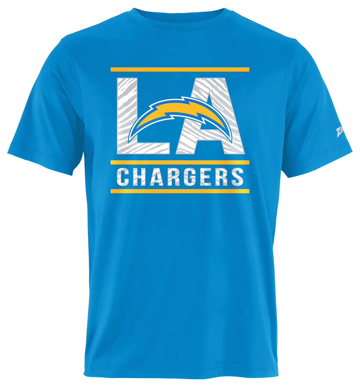 Zubaz NFL Men's Goal Line Team Color Short Sleeve T-Shirt, Los Angeles Chargers