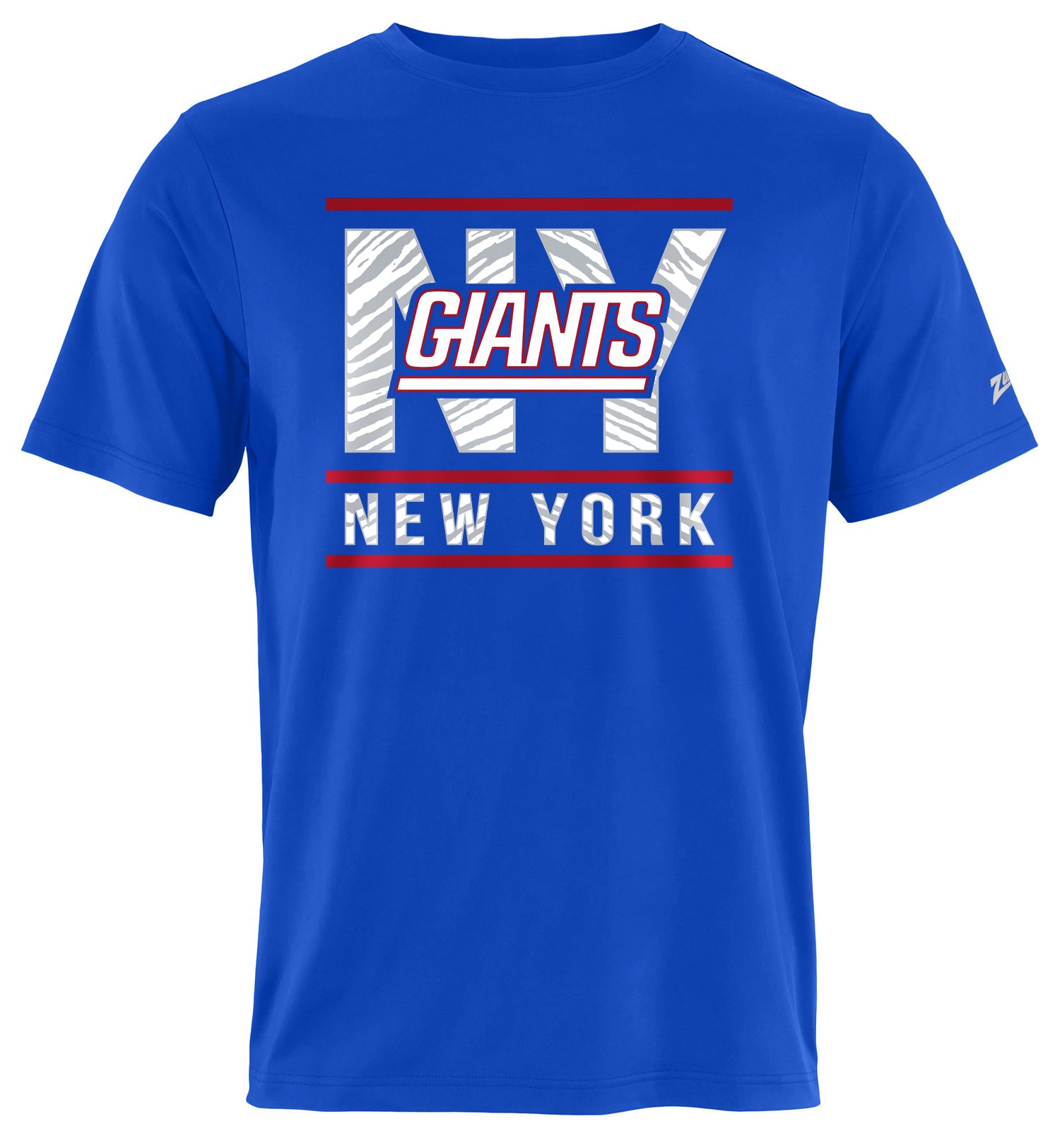 Zubaz NFL Men's Goal Line Team Color Short Sleeve T-Shirt, New York Giants