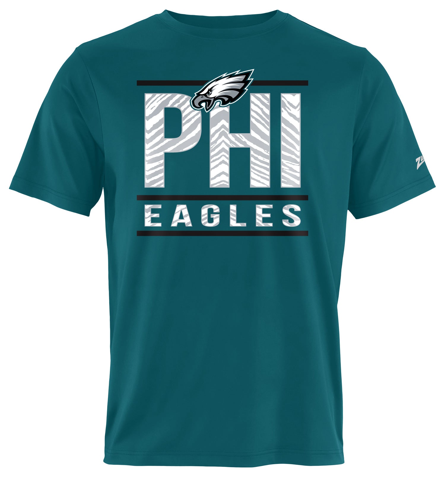 Zubaz NFL Men's Goal Line Team Color Short Sleeve T-Shirt, Philadelphia Eagles
