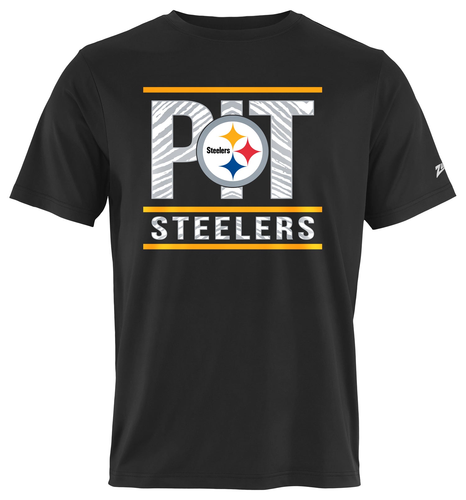 Zubaz NFL Men's Goal Line Team Color Short Sleeve T-Shirt, Pittsburgh Steelers