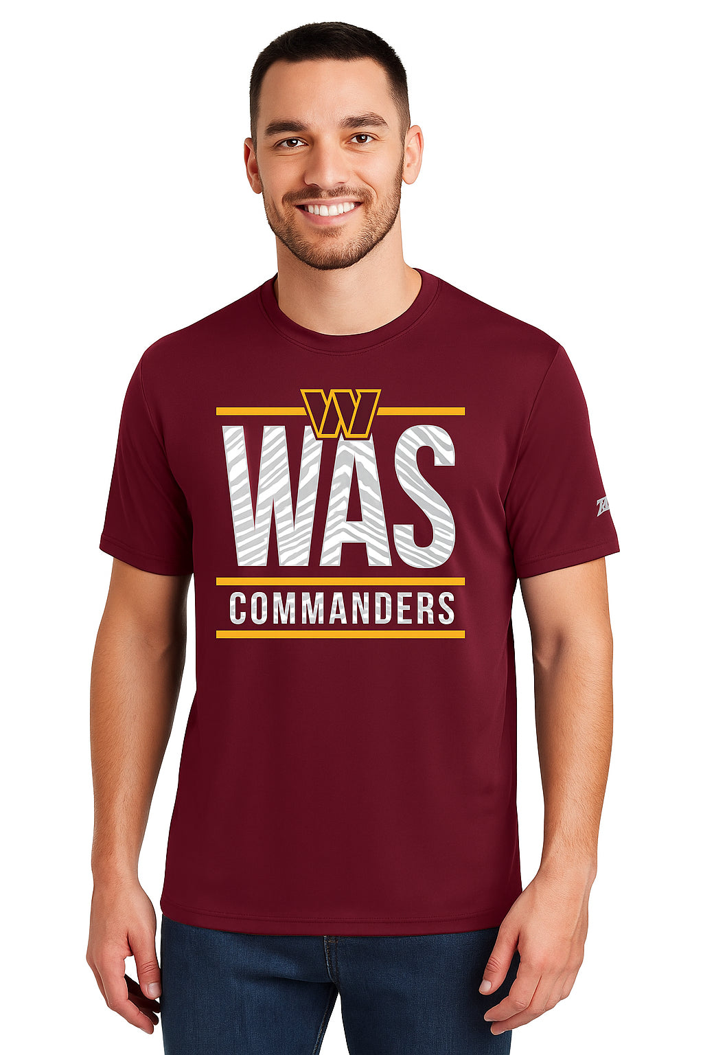 Zubaz NFL Men's Goal Line Team Color Short Sleeve T-Shirt, Washington Commanders