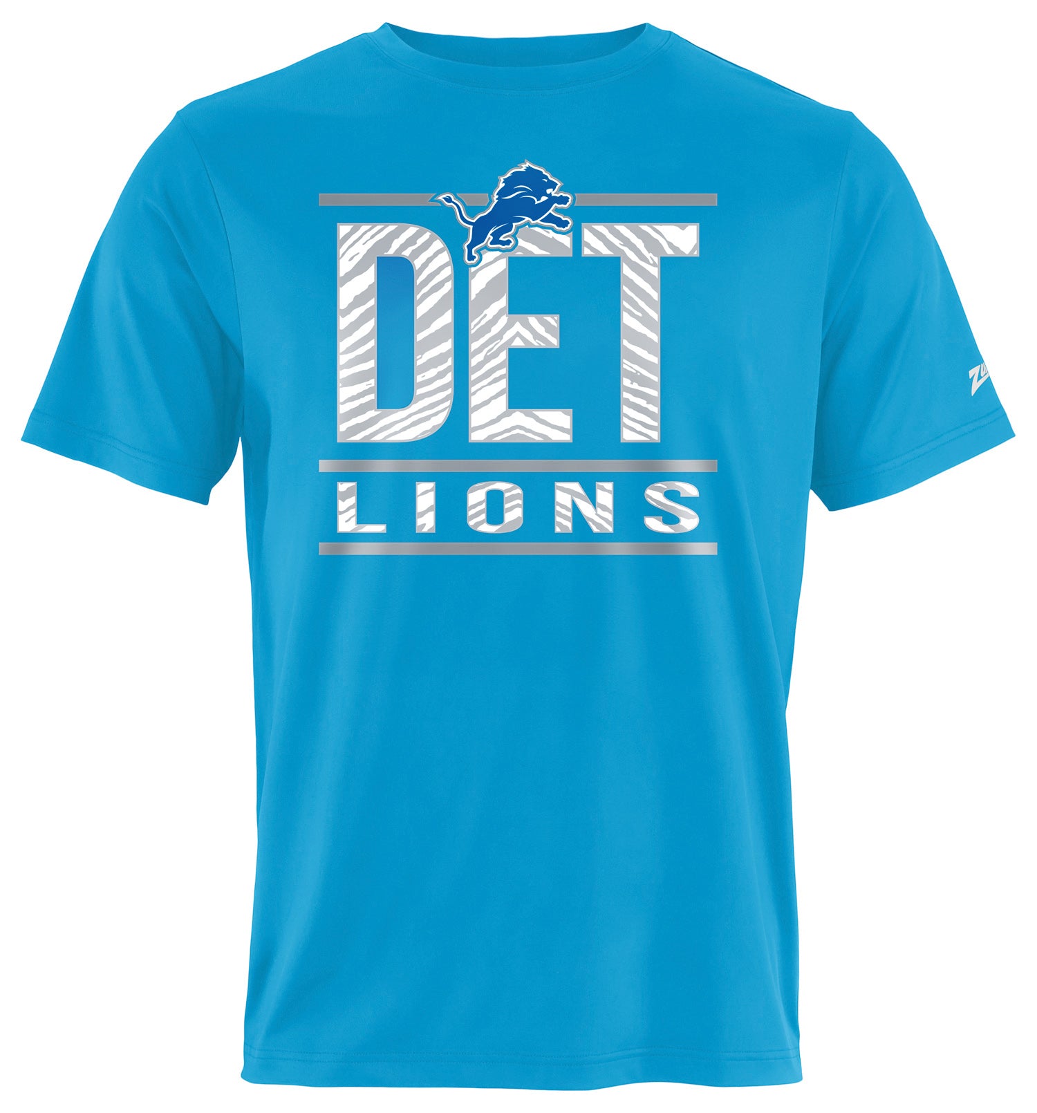 Zubaz NFL Men's Goal Line Team Color Short Sleeve T-Shirt, Detroit Lions