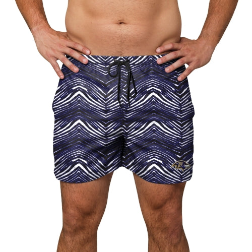 Zubaz NFL Men's Baltimore Ravens Exclusive 5.5 Inch Swim Trunk - Official NFL Ravens Zubaz Apparel (1 of 4)