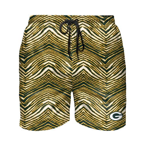 Zubaz NFL Men's Green Bay Packers Exclusive 5.5 Inch Swim Trunk