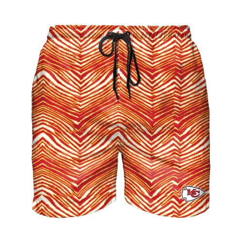 Zubaz NFL Men's Kansas City Chiefs Exclusive 5.5 Inch Swim Trunk