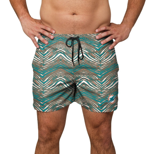 Zubaz NFL Men's Miami Dolphins Exclusive 5.5 Inch Swim Trunk - Official NFL Dolphins Zubaz Apparel (1 of 4)