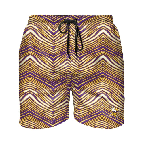Zubaz NFL Men's Minnesota Vikings Exclusive 5.5 Inch Swim Trunk