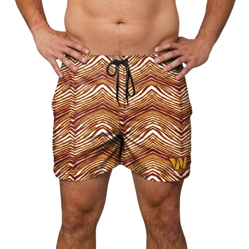 Zubaz NFL Men's Washington Commanders Exclusive 5.5 Inch Swim Trunk