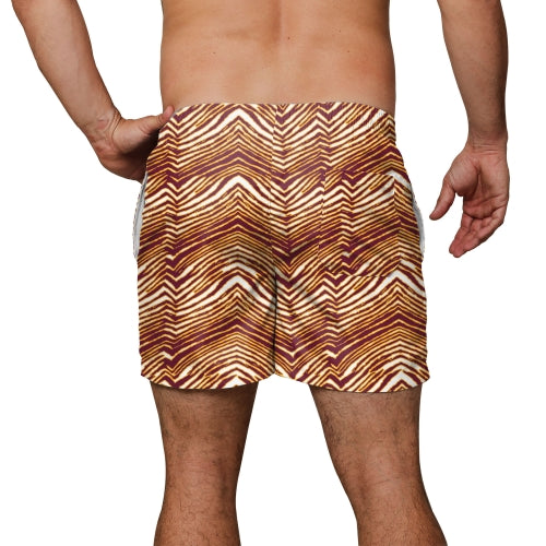 Zubaz NFL Men's Washington Commanders Exclusive 5.5 Inch Swim Trunk