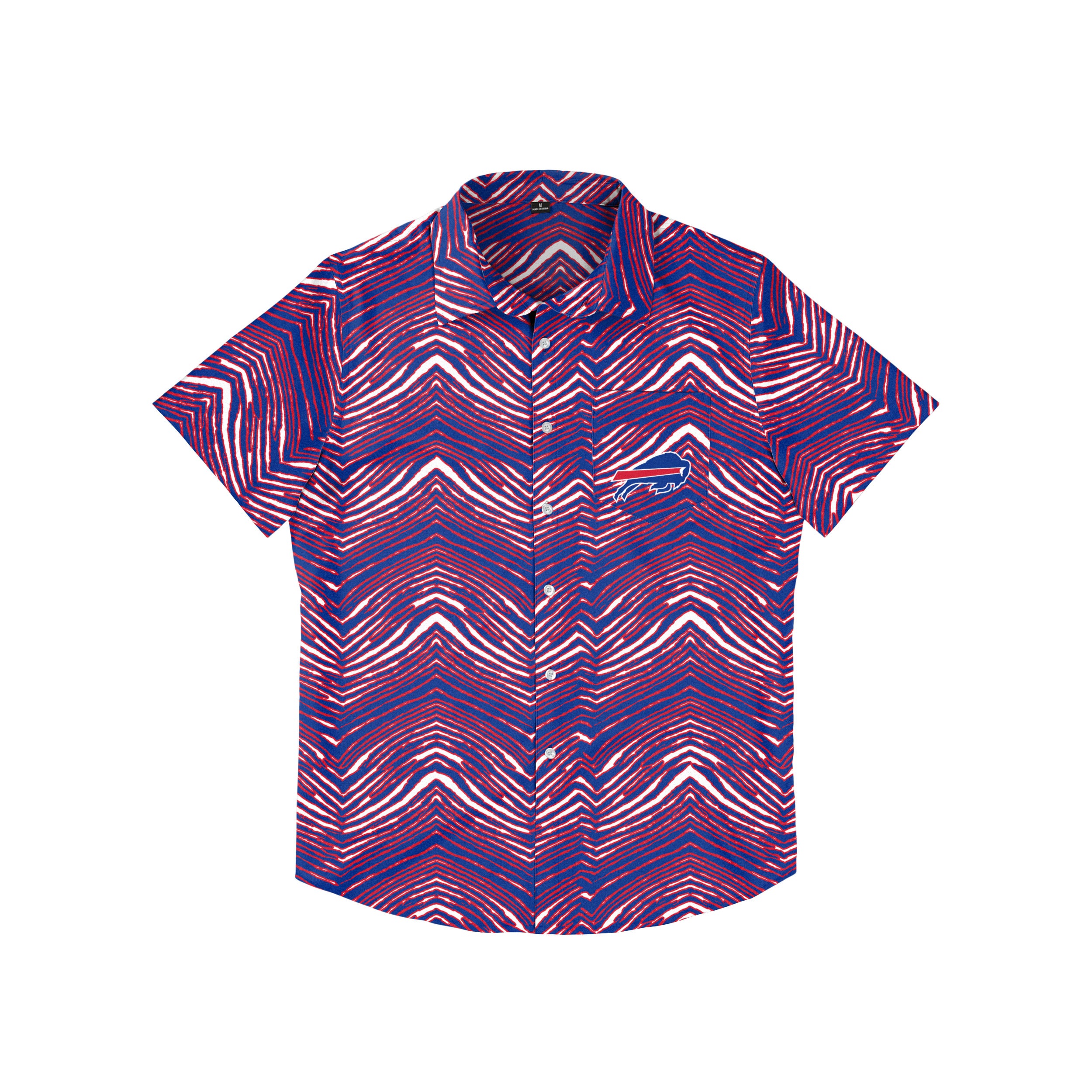 Zubaz NFL Men's Buffalo Bills Exclusive Button Up Shirt
