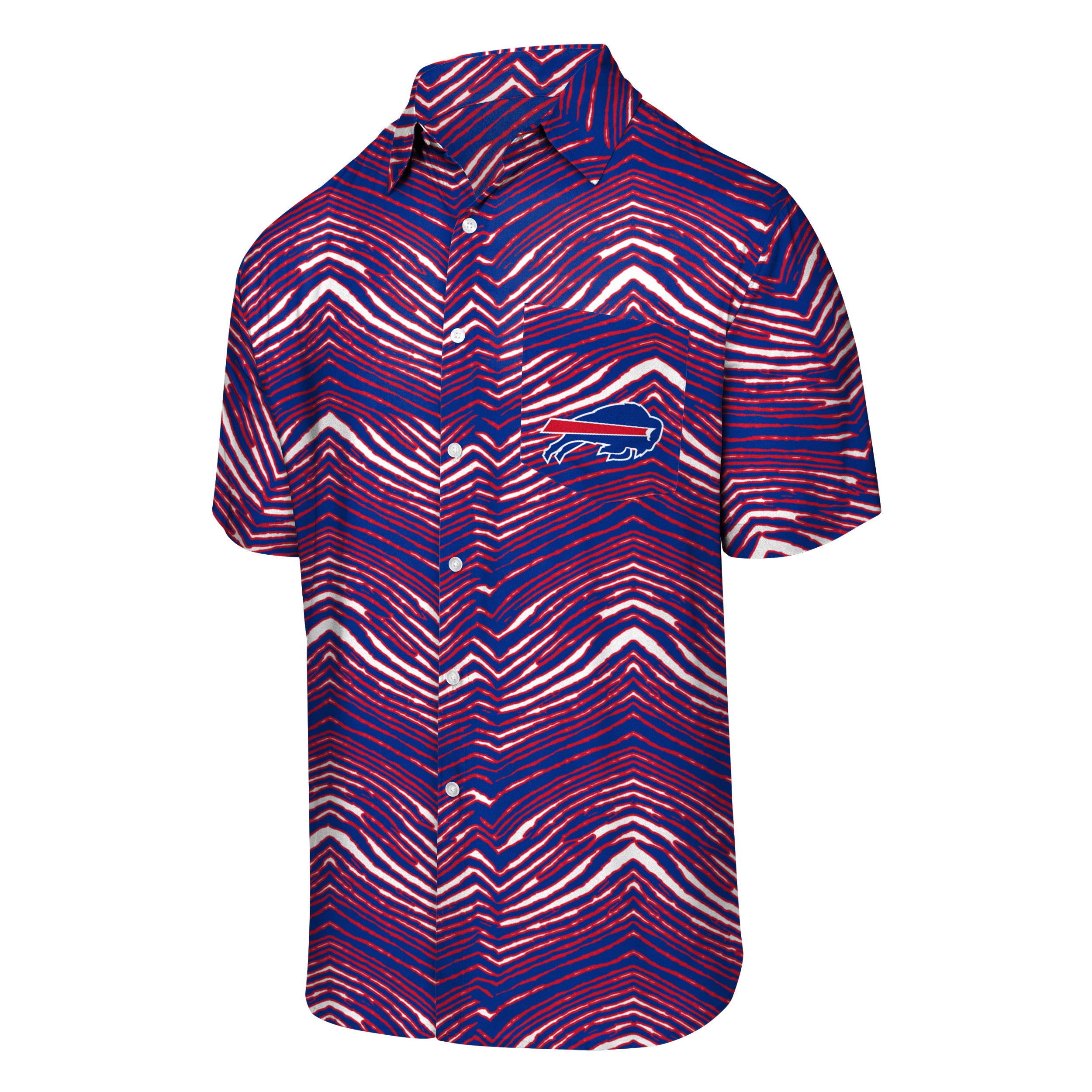 Zubaz NFL Men's Buffalo Bills Exclusive Button Up Shirt