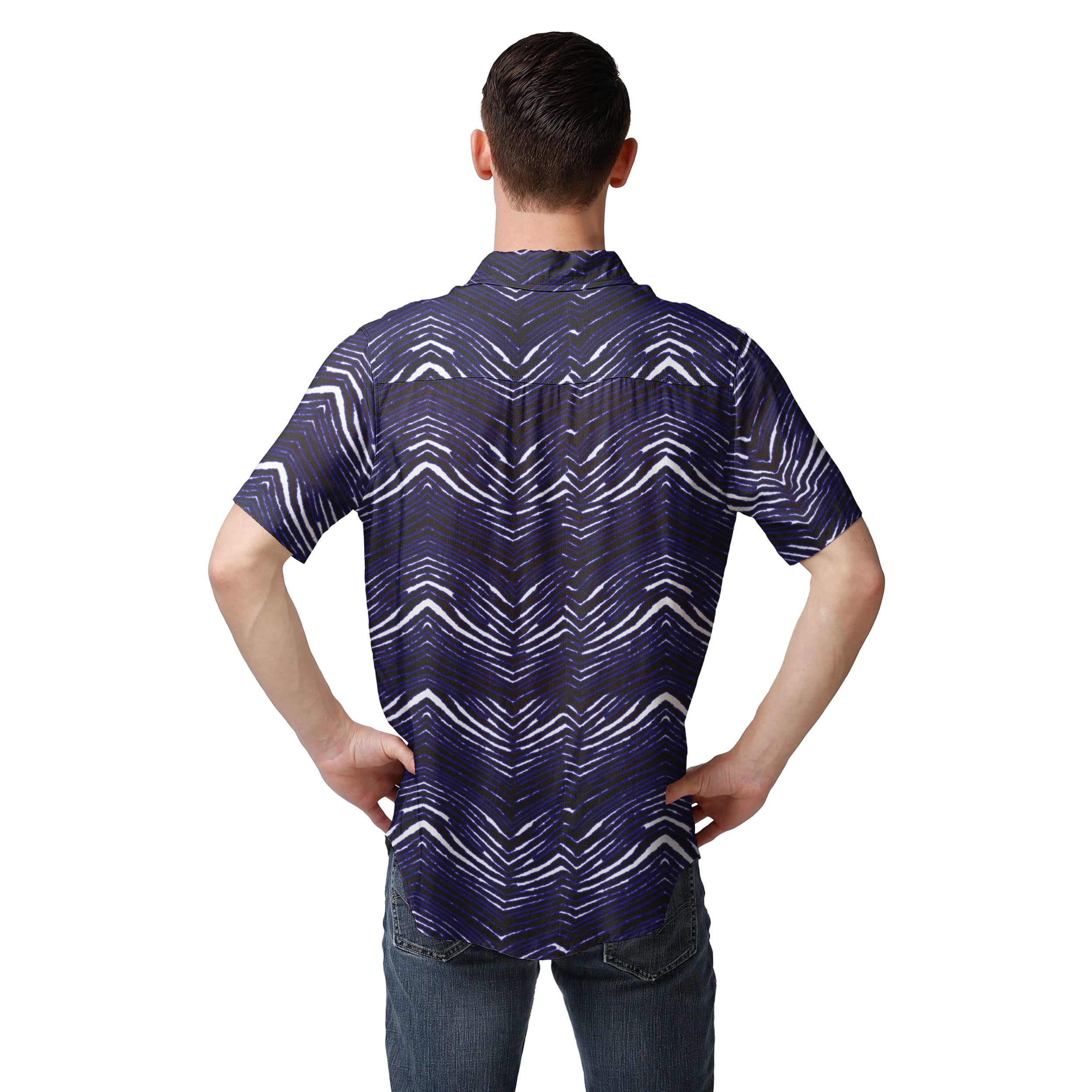 Zubaz NFL Men's Baltimore Ravens Exclusive Button Up Shirt