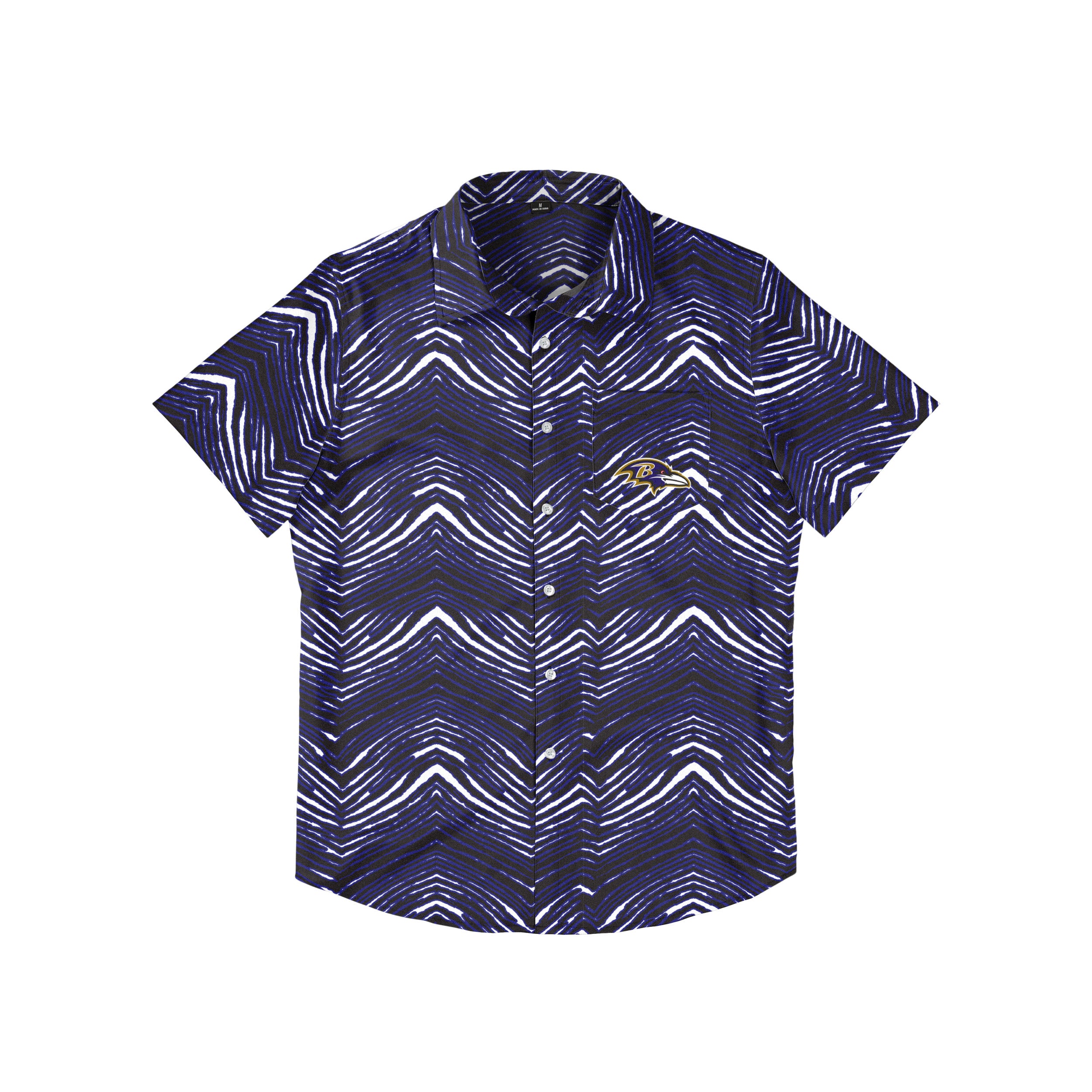 Zubaz NFL Men's Baltimore Ravens Exclusive Button Up Shirt