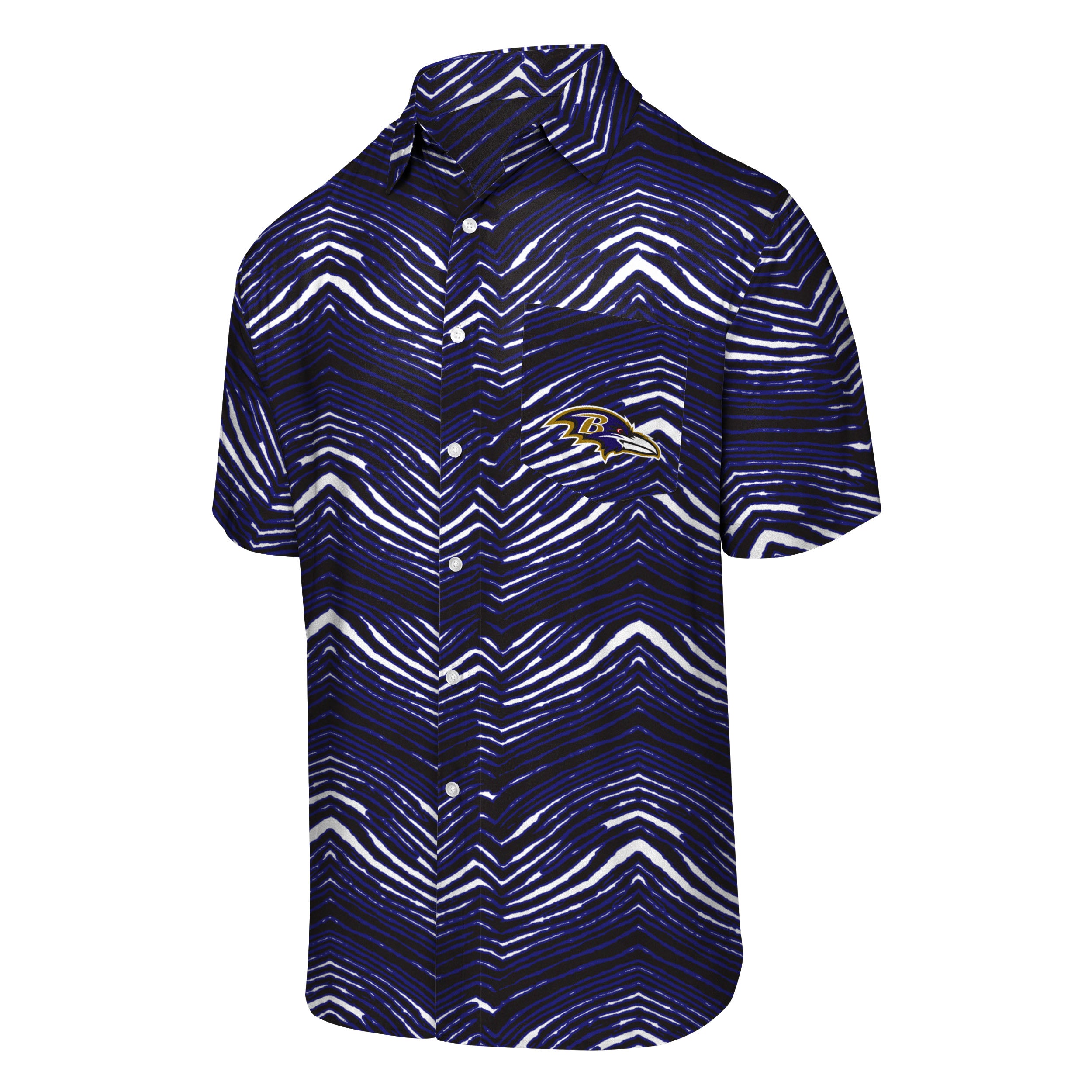Zubaz NFL Men's Baltimore Ravens Exclusive Button Up Shirt