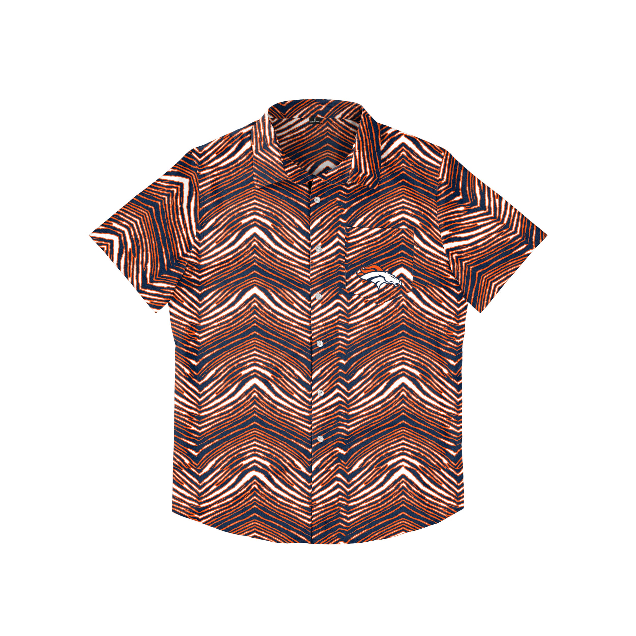 Zubaz NFL Men's Denver Broncos Exclusive Button Up Shirt